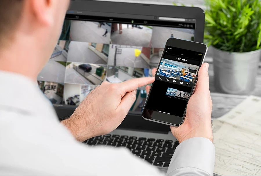 Remote security camera monitoring on phone and laptop, which makes it easier to connect anywhere