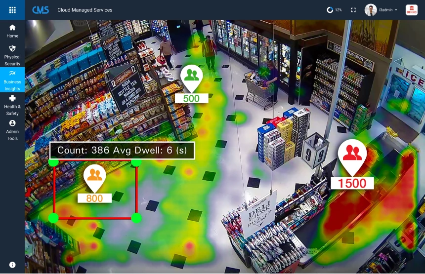 Visual analytics heatmap of foot traffic in a store