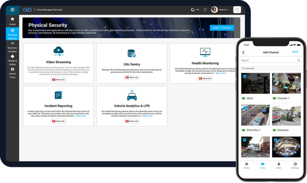 CMS dashboard for physical security and LPR monitoring across platforms