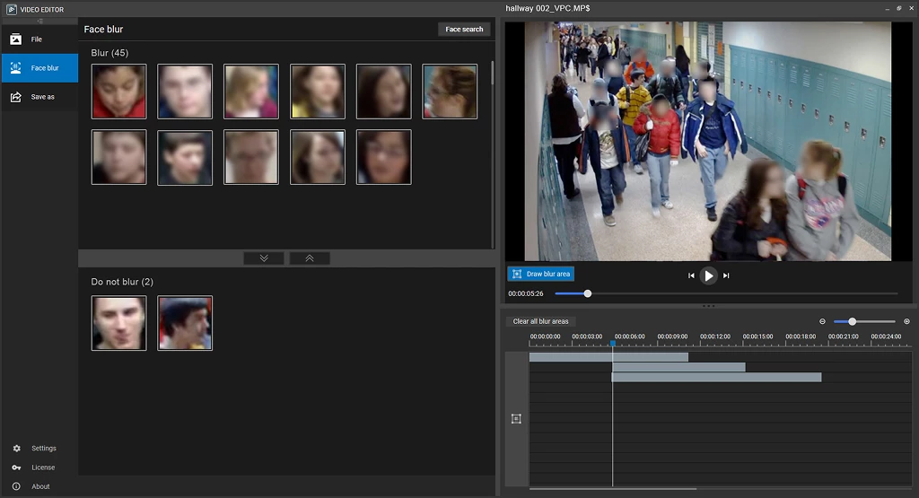 Video editing dashboard for school security camera system